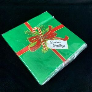 New Artstyle Napkins Vintage Holiday Christmas Seasons Greetings Unopened Green